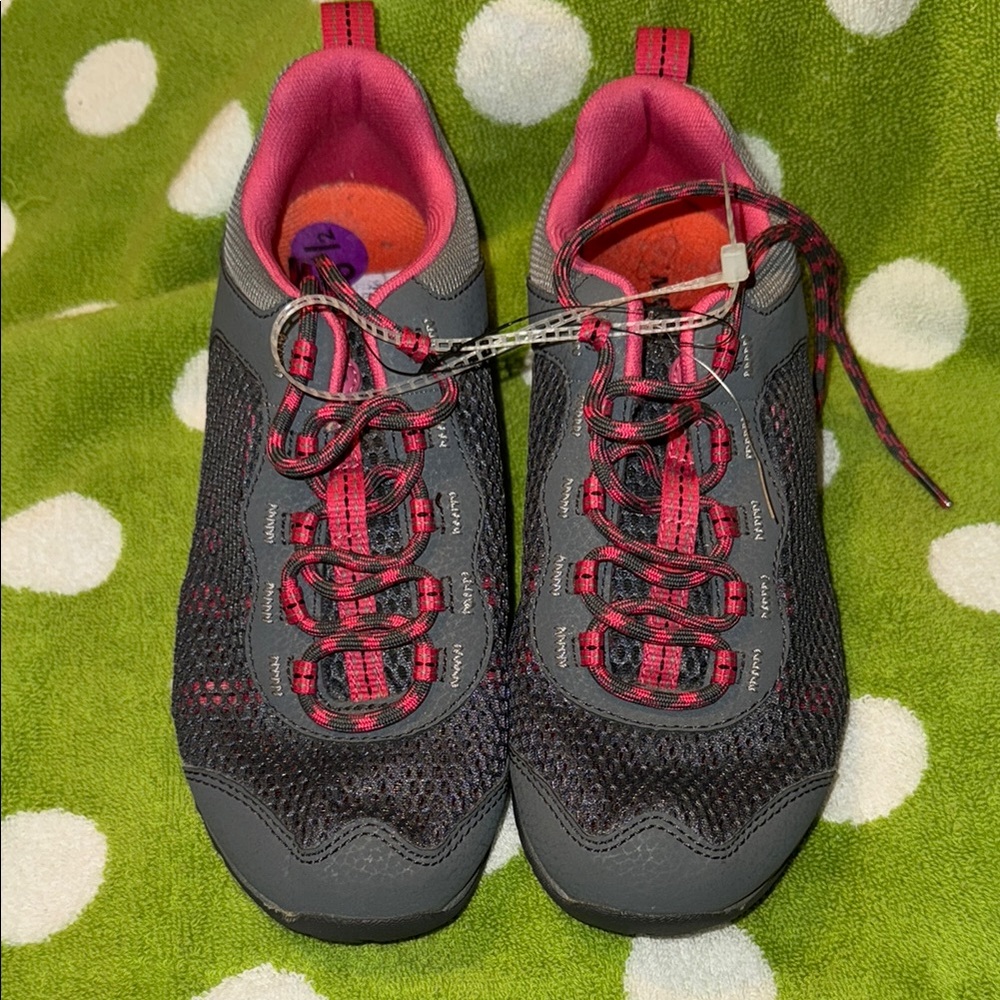 Merrell Gray and Pink Athletic Shoes for Trails with water